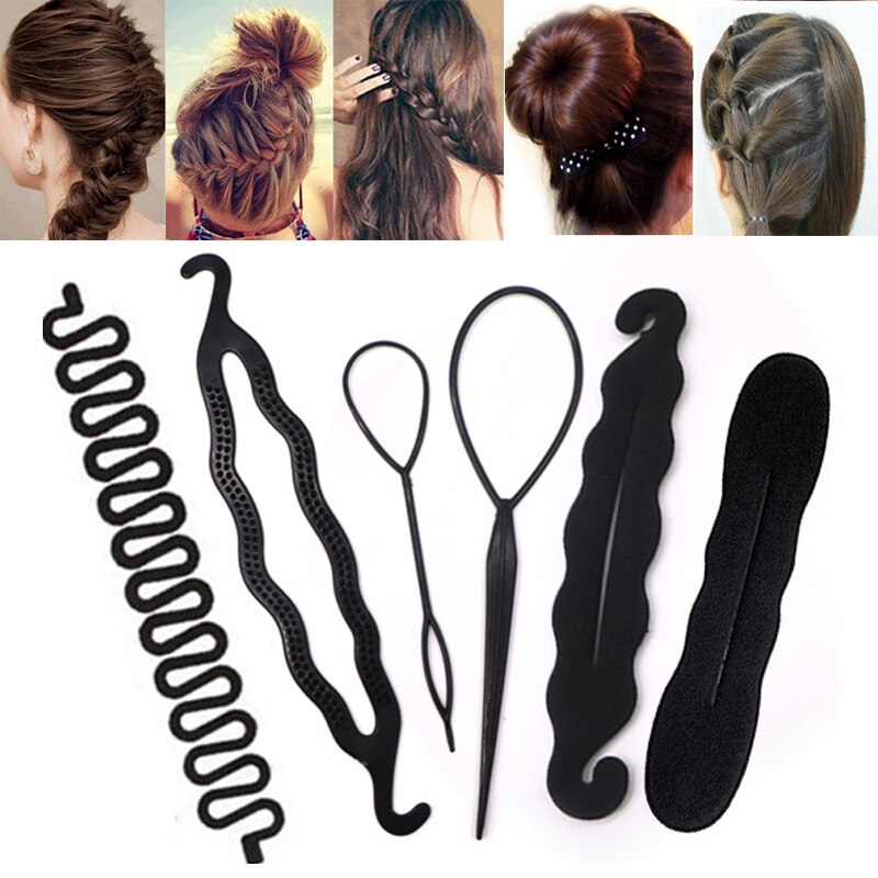 Women Girls Donut Hair Bun Maker Disk Curler Roller Braiding Tool DIY Hair Twist Clip Styling Tools Hairstyle Accessories
