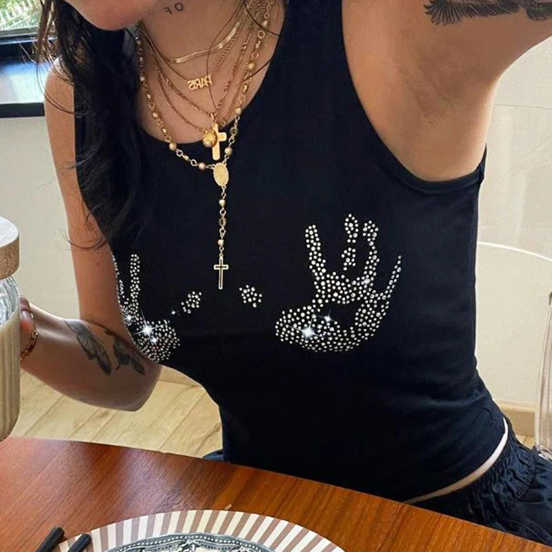 qgtao Y2k Sexy Baby Tee Summer Black T-Shirt Crop Top Clothes For Women Tops Gothic O-neck Short Sleeve 2000s Retro Hip Hop Streetwear