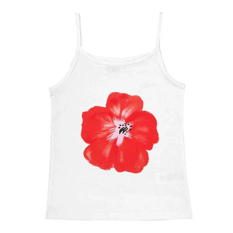 qgtao Sexy Summer Crop Tops Aesthetic Flowers Graphic Baby Tee Goth Harajuku Y2k Style Short Sleeve Camis Vintage Woman 2000s T-shirts