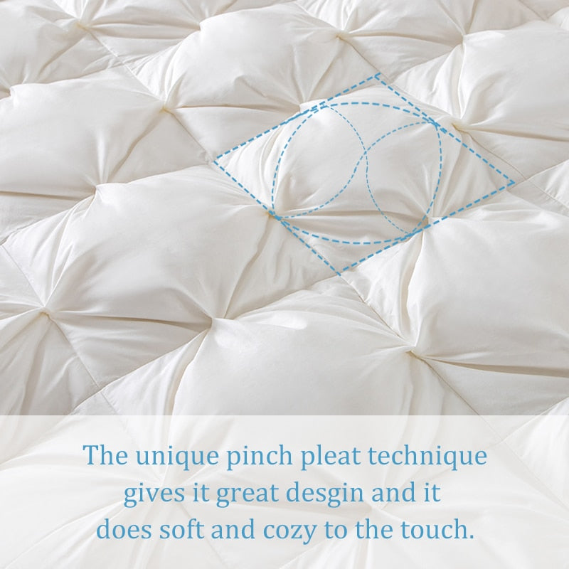 Yeknu Peter Khanun 100% White Goose Down Filler 3D Bread Duvet/Quilt/Comforter Winter Luxury Blankets 100% Cotton Shell 015