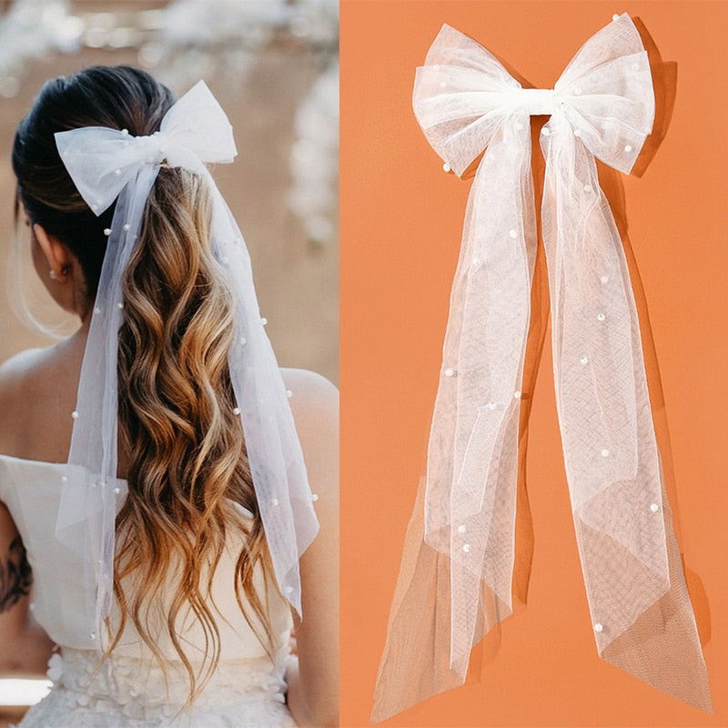 Fashion Hair Bow for Women Ribbon Bow Tie Hairpins Elegant Ladies Hairgrips Headwear Braiding Hair Accessories Hair Clips