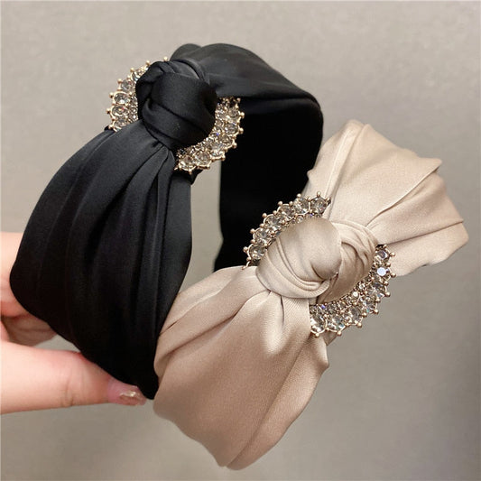 Solid Fabric Satin Hair Scarf Band Hairband for Women Girl Korea Headbands Fashion Accessorie