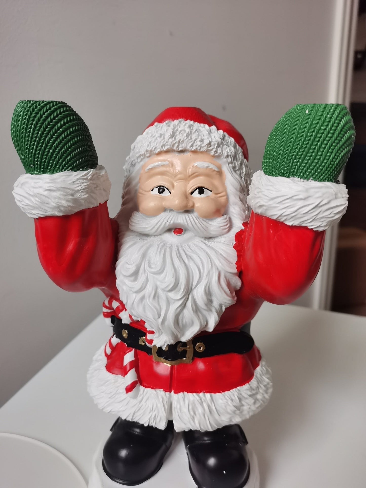 Santa Claus Treats Holder Fruit Plate Desktop Ornaments Sculptural Glass Topped Resin  Party Table Food Tray Christmas Decor