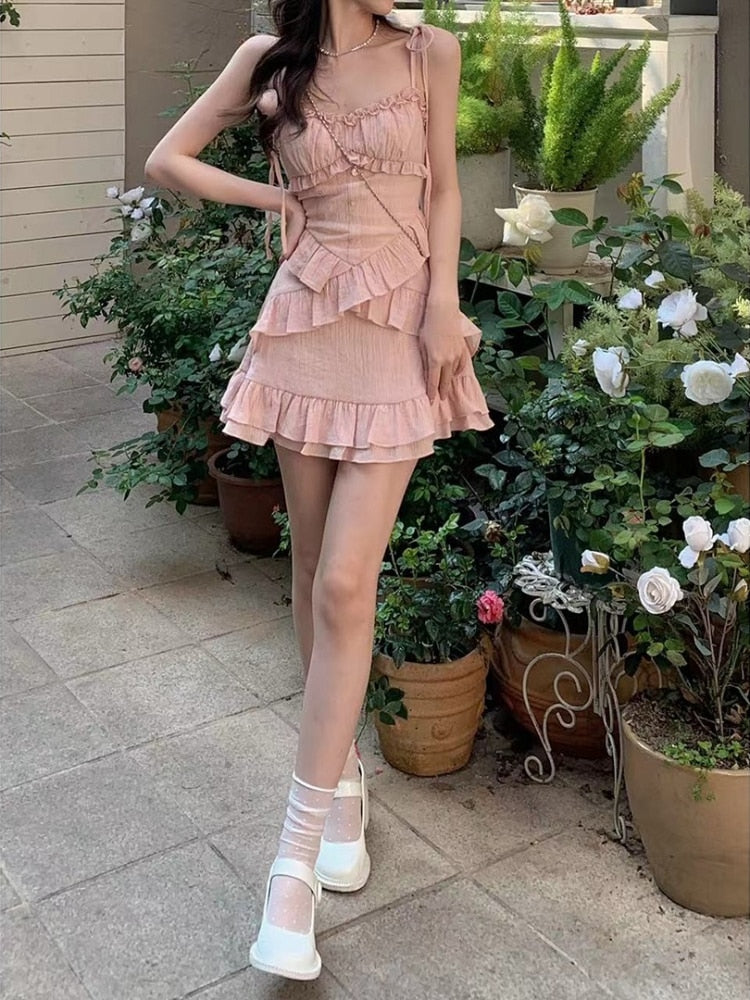 Pink Strap Summer Dress