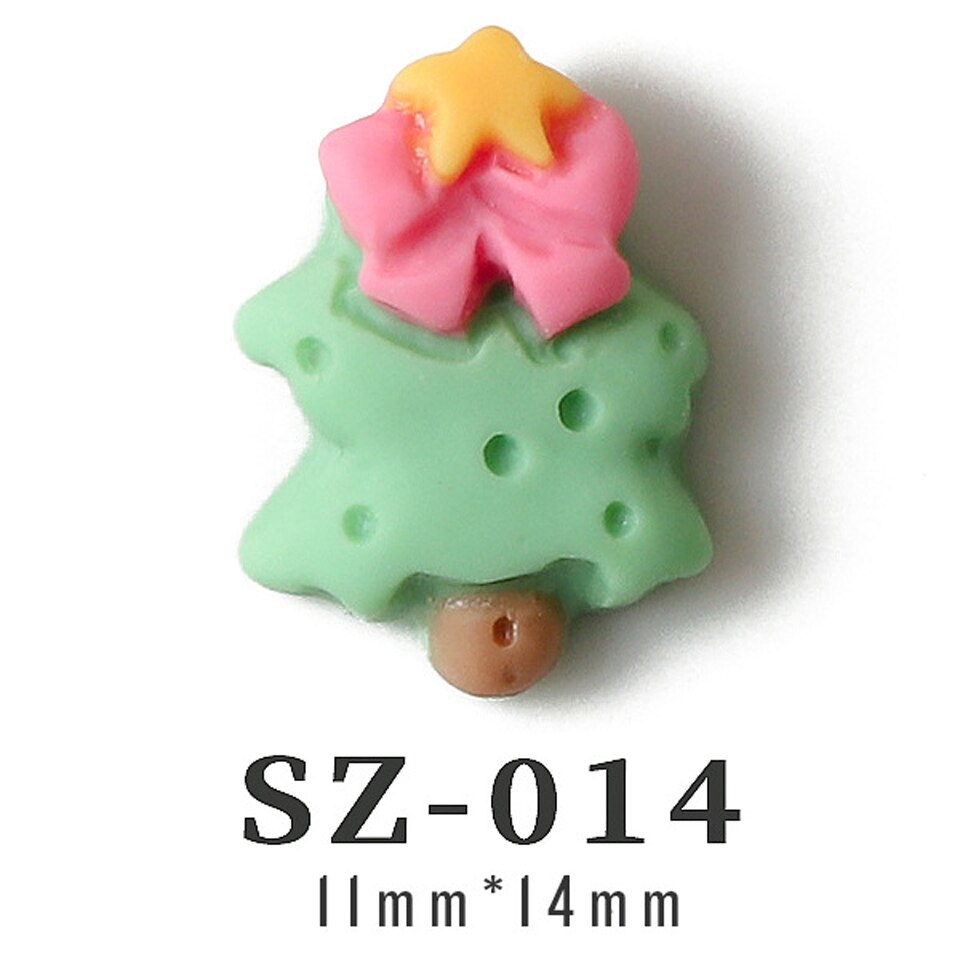 50 Pieces Christmas Nail Charms Wholesale In Bulk Tree Snowman Deer Mixed Styles 3D Resin Nail Art Decoration