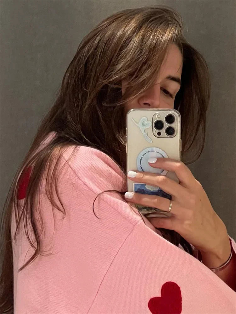 Tossy Casual Kawaii Loose Sweater Pullover For Women Fashion Long Sleeve High Street Printed Camisola Female Patchwork Sweater
