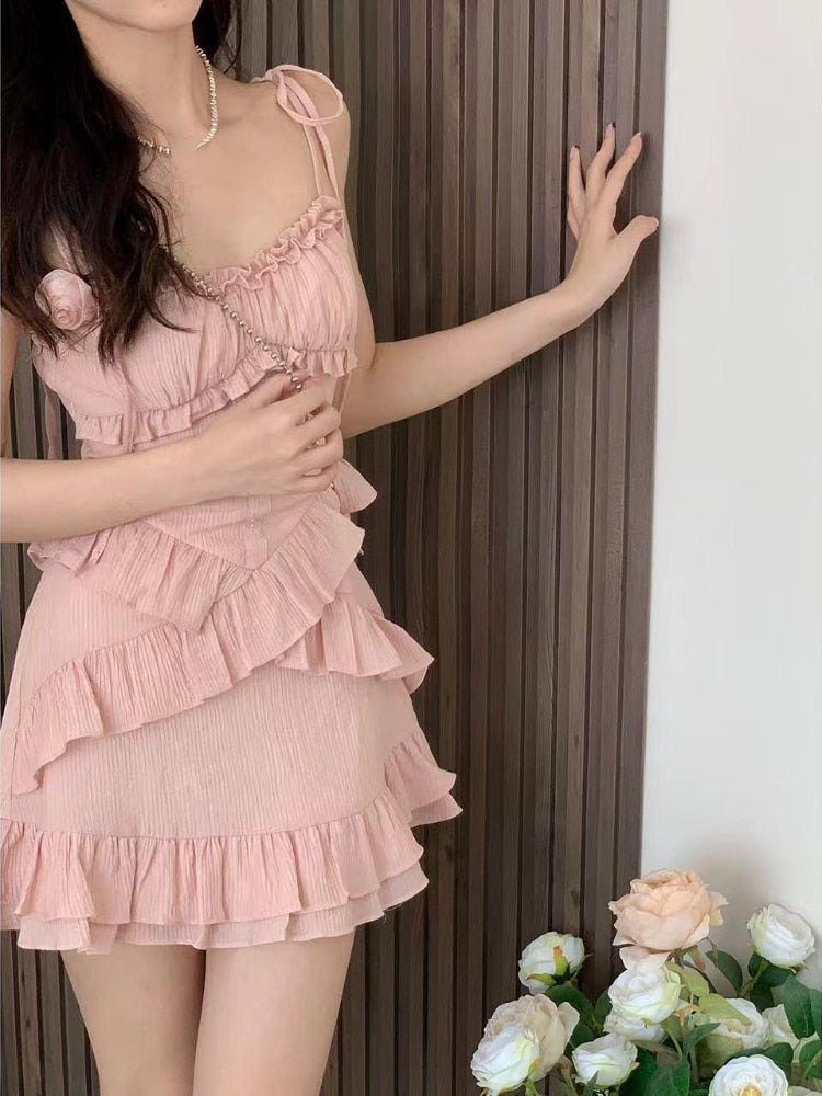 Pink Strap Summer Dress