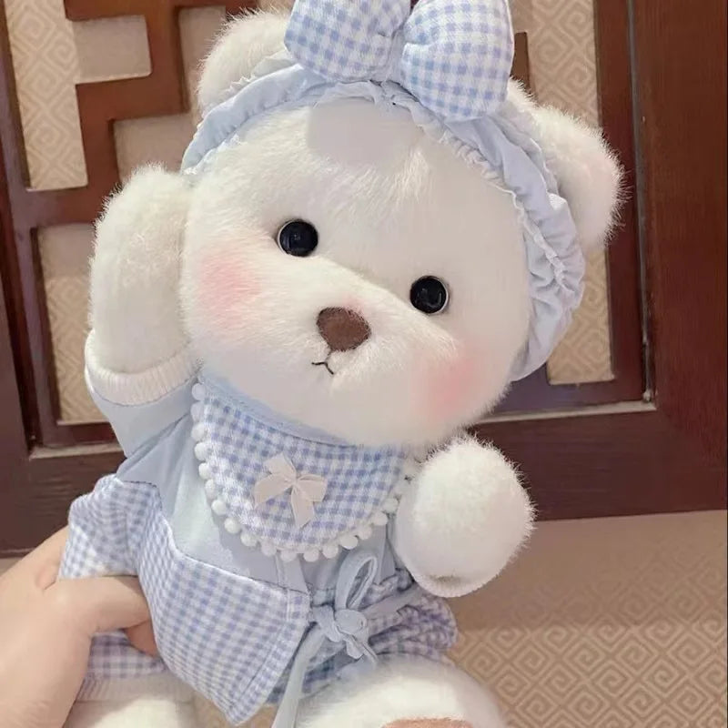 qgtao 30cm Handmade Bear Plush Toy Change Dress Cartoon Honey Cloth Baby Girl Hug Cuddly Plushie Doll for Kids Christmas Gift For Kids