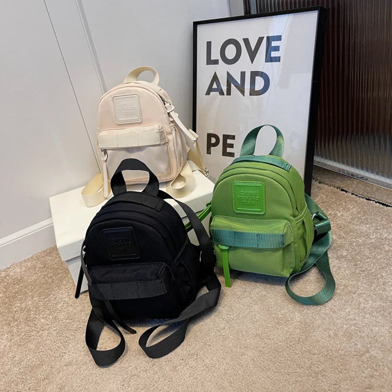 qgtao Mini Backpacks For Women Kawaii School Backpack Girls Green Shoulders Bag Travel Knapsack Crossfit Packbag Korean Purse Ins