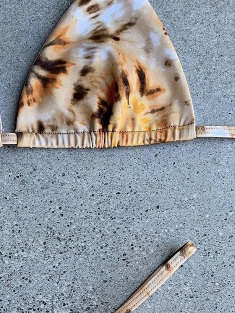 qgtao Bikinis Set 2024 Print Womens Swimsuit Push Up High Cut Swimwear Women low-waisted Micro Bikini Bathing Suit