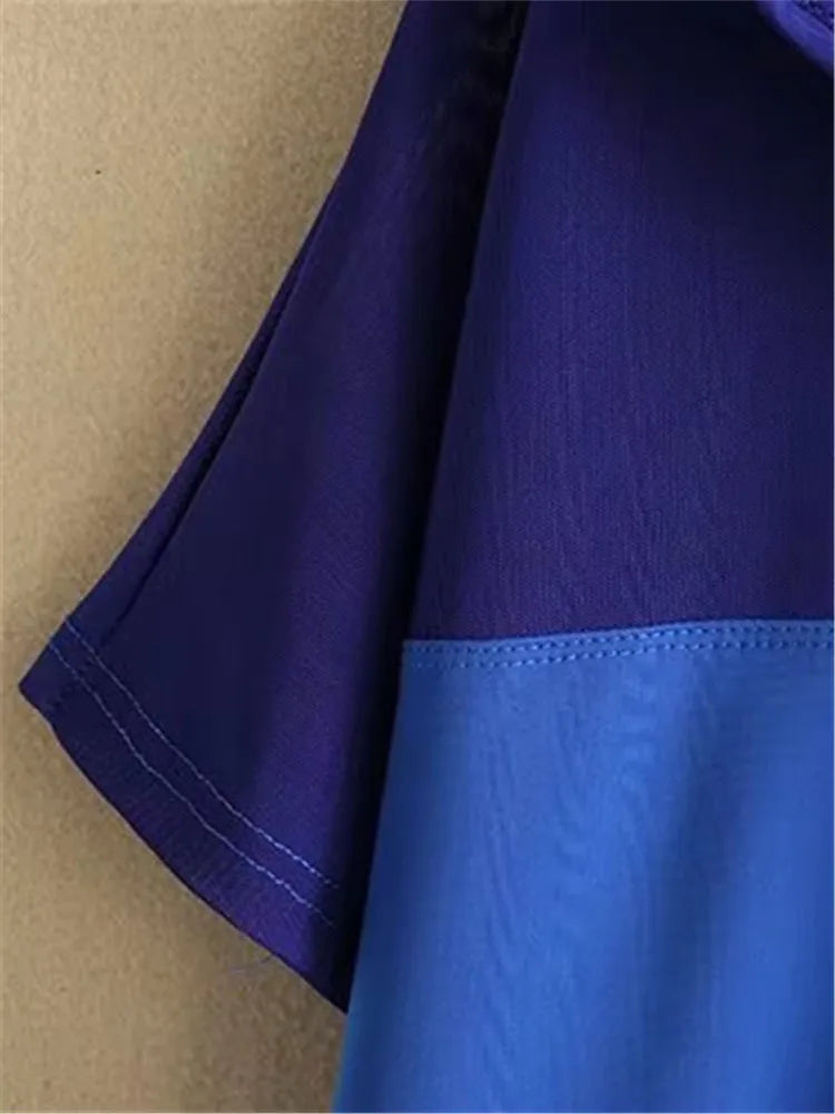 qgtao 2024 Plus Size Clothes For Women In Summer Wear Short Sleeve Hooded Mesh Stitching Breathable Fabric Large Size High Quality Tops