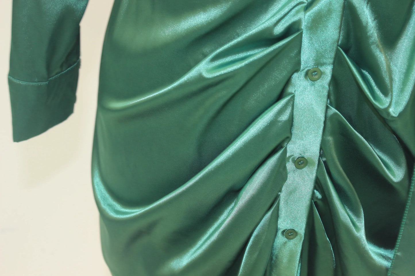 qgtao Elegant Satin Plus Size Women Shirt Dress Sexy Ruched Long Sleeve Lace Up Evening Party Midi Drerss Vestido Africano Feminino