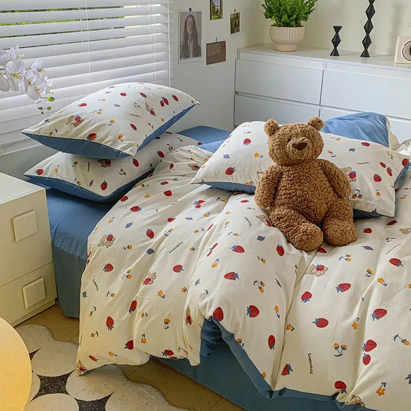 Yeknu Euro Bedding Set Free Shipping Beddings Sets Princess Style Pure Cotton Intensification Level A Bedroom Set Queen Size Bed Sheet