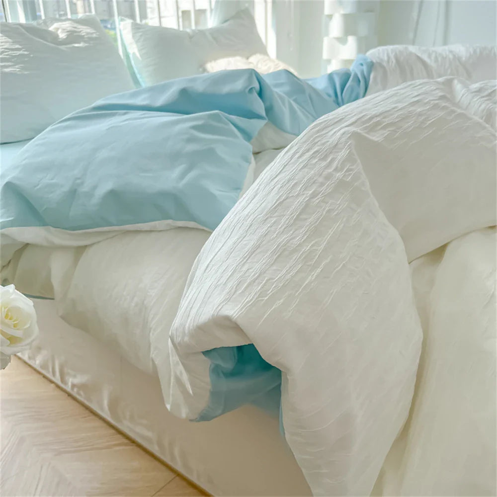 Yeknu Fashion Bedding Set Home King Size Textile Bed Comforter Set Skin Friendly Fabric Duvet Cover Quilt Cover Pillowcase Bed Linen