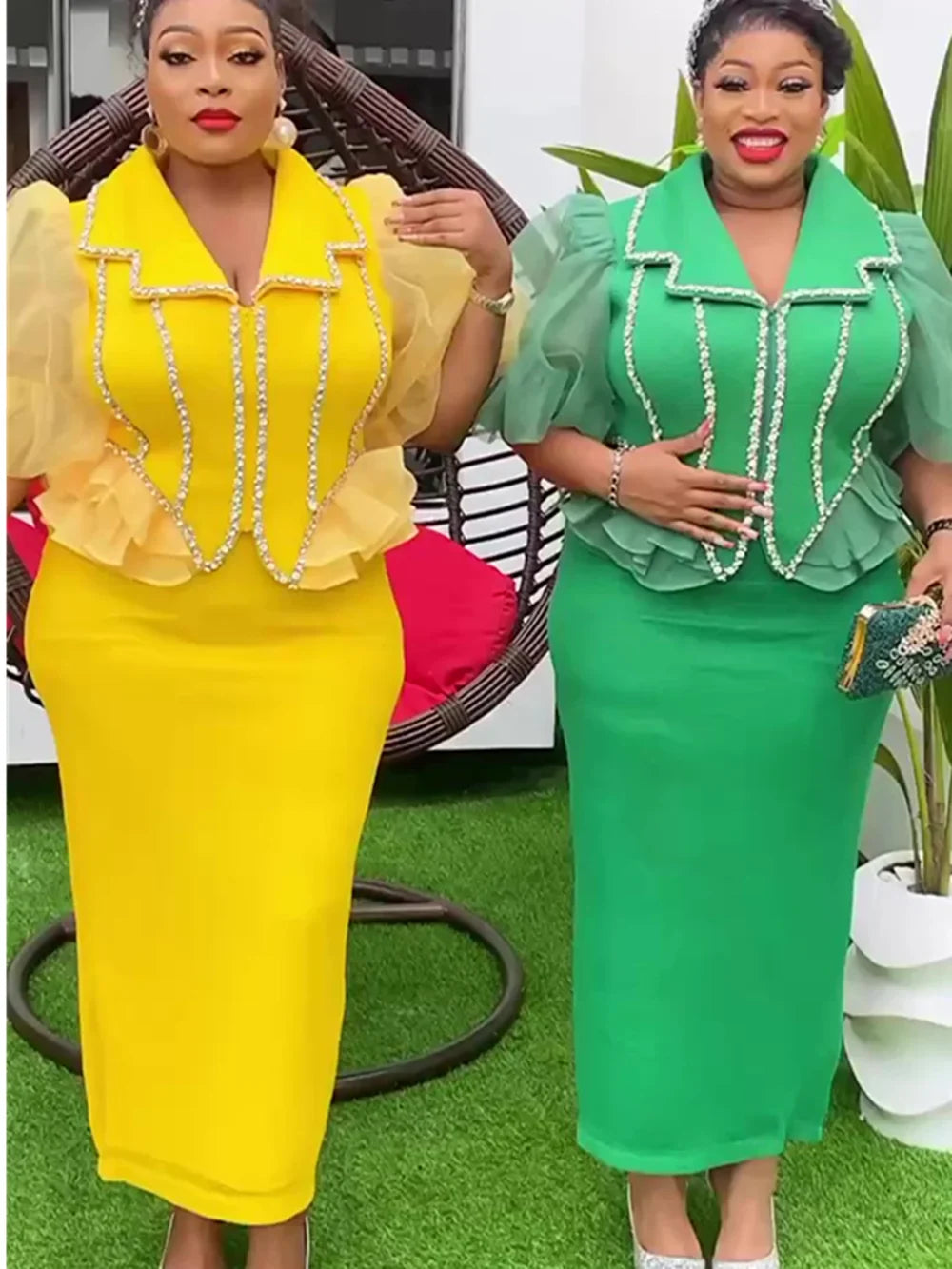 qgtao Clothes for Women 2 PCS Sets Tops And Skirts Suits Dashiki Ankara Turkey Outfits Gown Plus Size Wedding Party Dresses