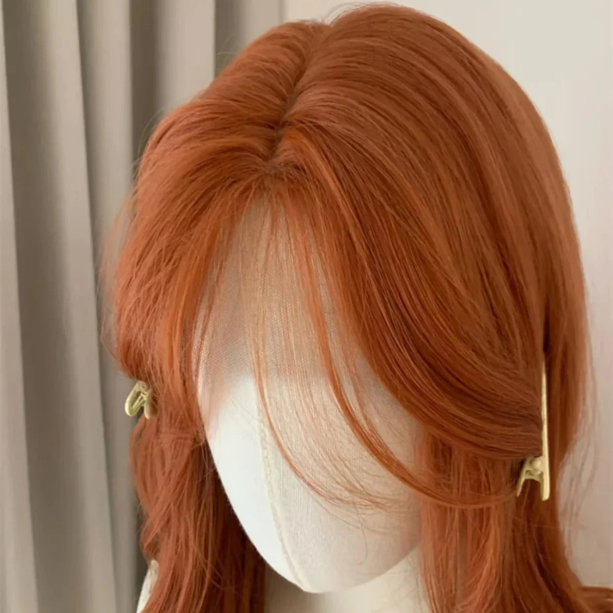qgtao - Orange Wig for Women Lace Front Big Wave Curly Long Hair for Cosplay Daily Use 24inch Pumpkin Color Halloween Wigs