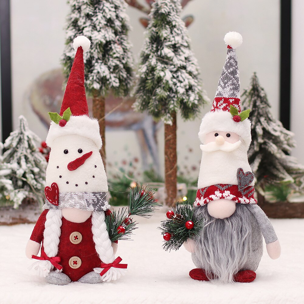 Christmas Gnomes Plush Elf Faceless Doll with Bell for Home Decor Handmade Tomte Swedish Gnome Scandinavian Figurine