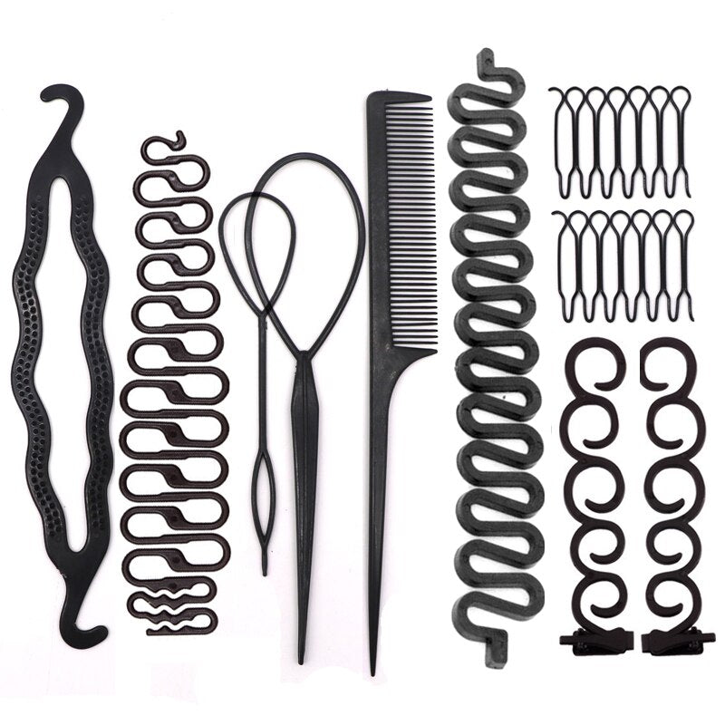 Women Girls Donut Hair Bun Maker Disk Curler Roller Braiding Tool DIY Hair Twist Clip Styling Tools Hairstyle Accessories