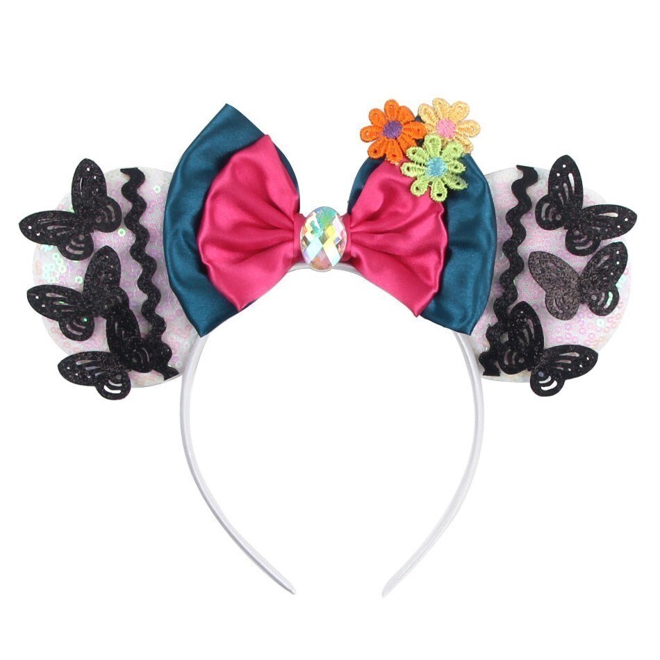 Children Hair Accessories Kids Party Encanto Headband Baby Bridesmaid Mouse Ear Hair Band Teens Wedding Sparkle Sequins Headwear