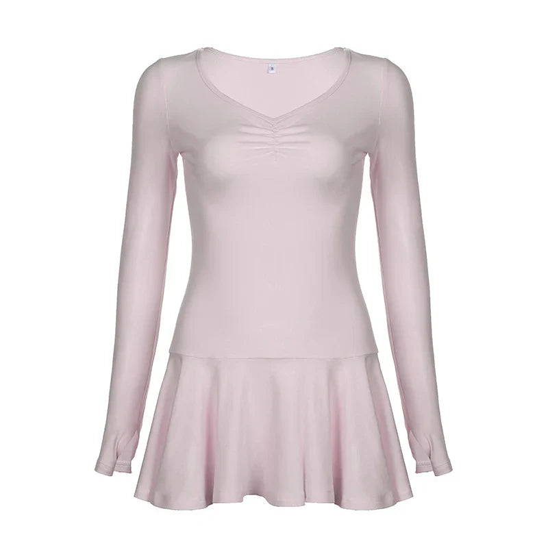 qgtao Cute Pink Fold A-Line Mini Dress