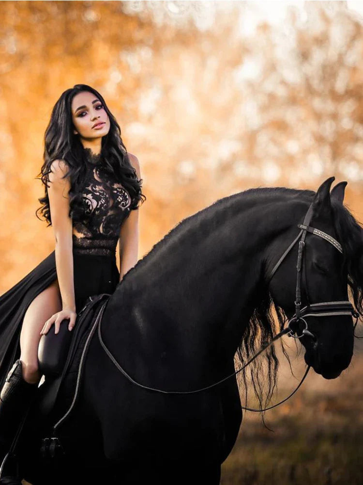 qgtao Elegant Party Evening Maxi Dresses for Women 2024 See Through High Split Red Lace Dress Sexy Backless Summer Long Black Dress