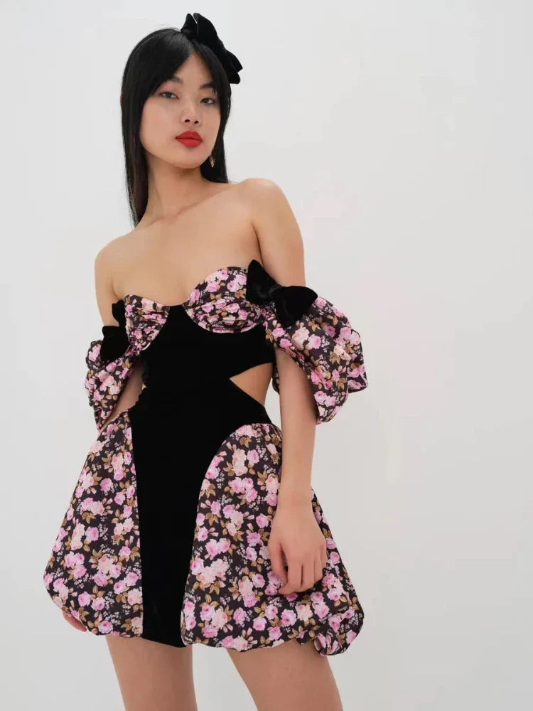 qgtao High Qualitty French Vintage A-line Y2k Women Dresses Floral Sweet Trendy Slim Sexy Ruffles Kawaii Elegant Midi Party Mujer