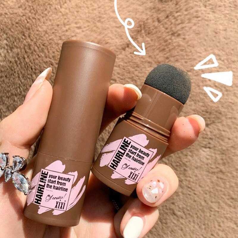 Black Brown Hair Shadow Stick Hairline Contour Powder Natural Instantly Cover Hair Root Edge Shadow Eyebrow Filling Powder 1PCS
