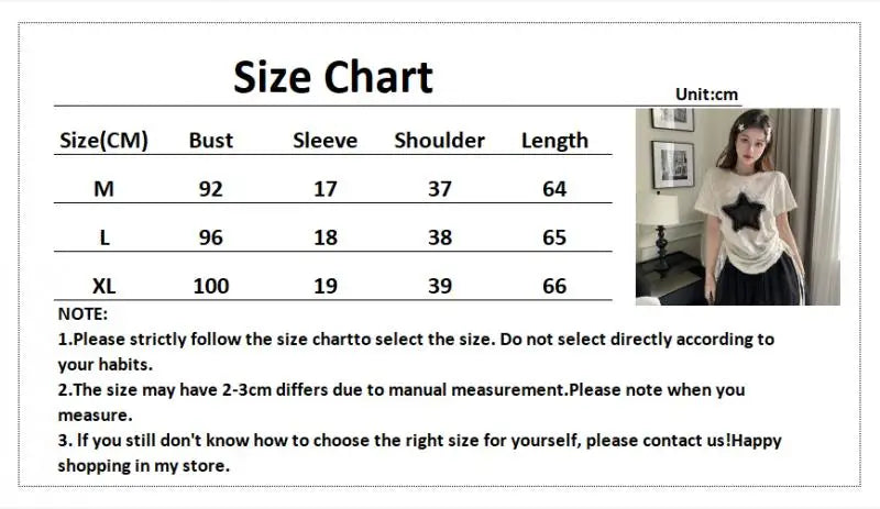 qgtao Y2K T Shirts Women Summer Short Sleeve Top Female Harajuku Fashion Star Print Tee Ladies Vintage Hotsweet Drawstring Camisetas