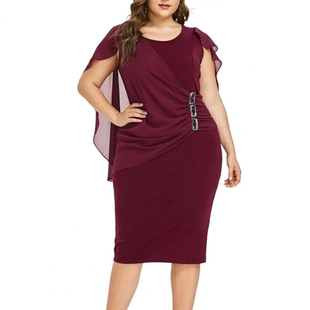 qgtao Plus Size Party Dresses for Women 2024 Autumn Winter Emnroidry Evening Midi Dress Fashion Flare Sleeve Elegant Dress 3XL 4XL5XL