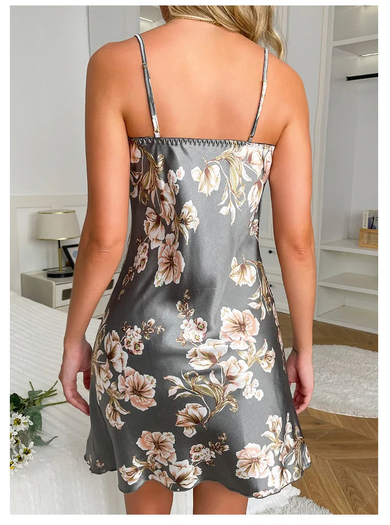 qgtao Women Pajama Sexy women Nightwear Lady Sexy pajamas Home Camisole Nightdress Rayon nightdress Women Sleepwear