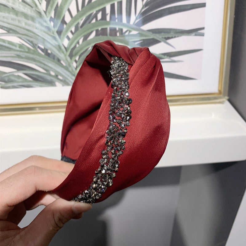 Solid Fabric Satin Hair Scarf Band Hairband for Women Girl Korea Headbands Fashion Accessorie