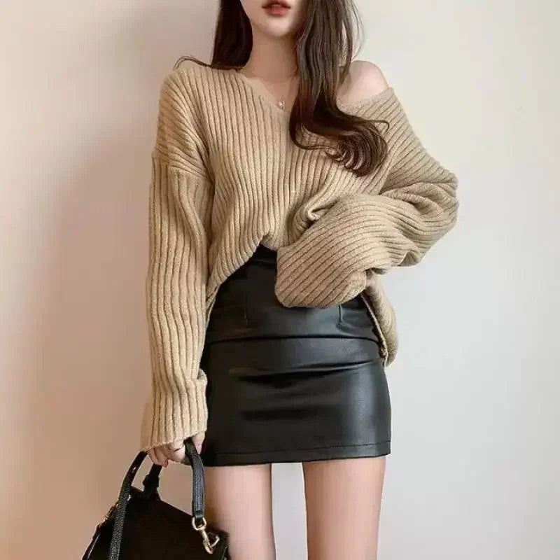 qgtao Black Mini Sexy Skirt Sexy High Waist Package Hip Pencil Skirt Women Korean Fashion Pu Faux Leather Split Zipper Short Skirts