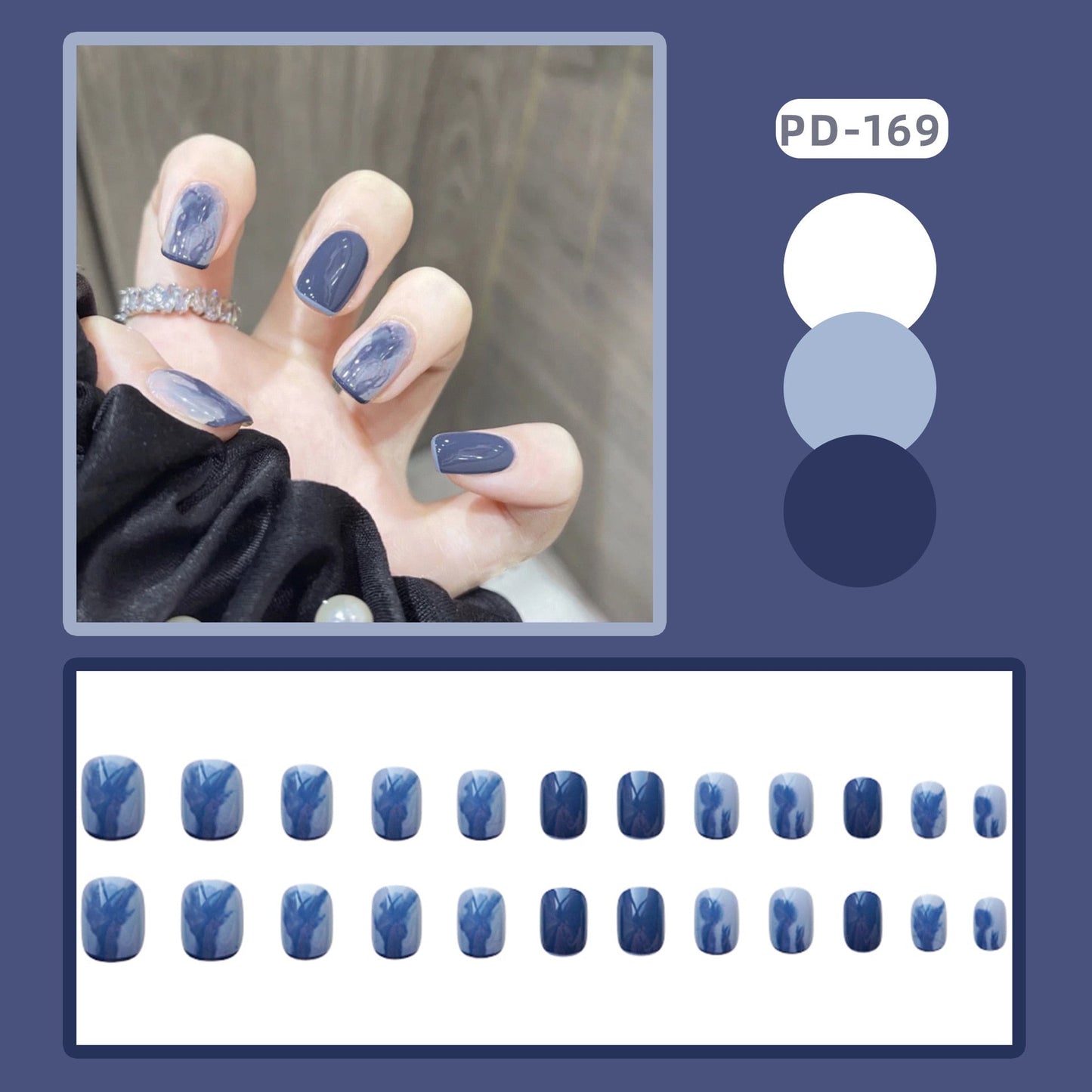 24pcs/box Christmas Fake Nails Style Art Nail Tips Press on False with Glue Designs Set Full Cover Artificial Short Fingernails