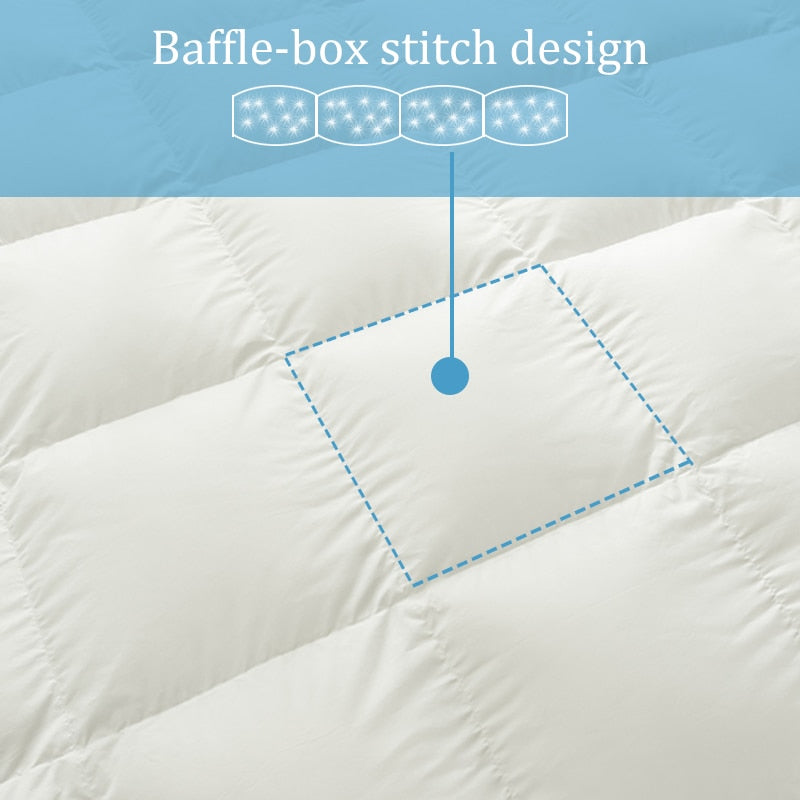 Yeknu Peter Khanun 100% White Goose Down Filler 3D Bread Duvet/Quilt/Comforter Winter Luxury Blankets 100% Cotton Shell 015