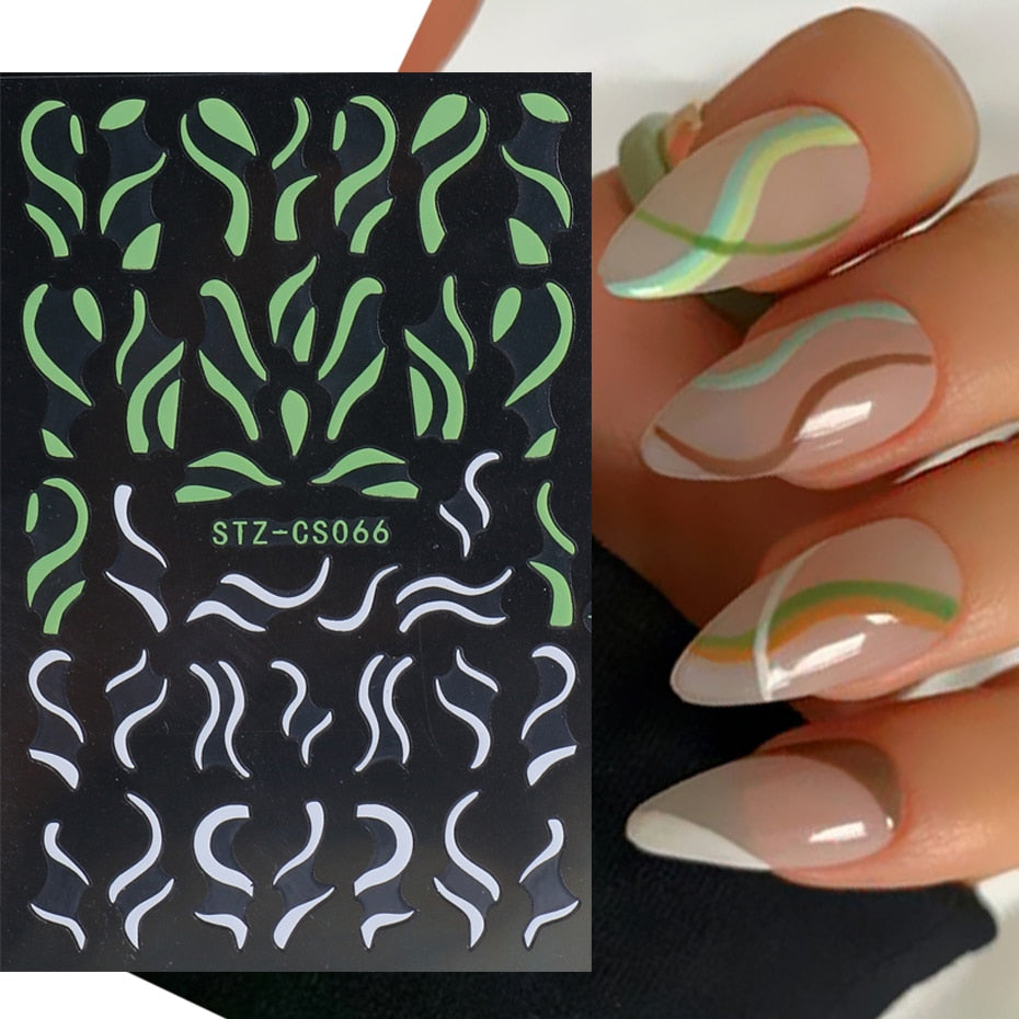 3D Christmas Sticker for Nails Cute Cartoon Sliders Snowflake Elk Xmas Tree Decal Gel Polisn Manicure Nail Art Decor SACA717-724