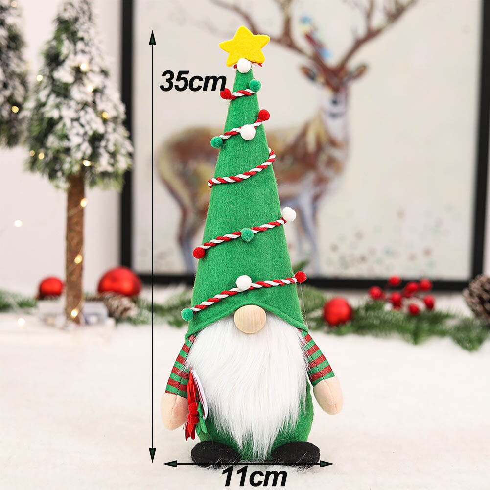 Christmas Gnomes Plush Elf Faceless Doll with Bell for Home Decor Handmade Tomte Swedish Gnome Scandinavian Figurine