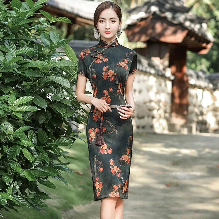 Cheongsam Qipao Fashion Clothes Casual Elegant Ethnic Style Vintage Dress for Women Streetwear Women Clothing Party Chinese