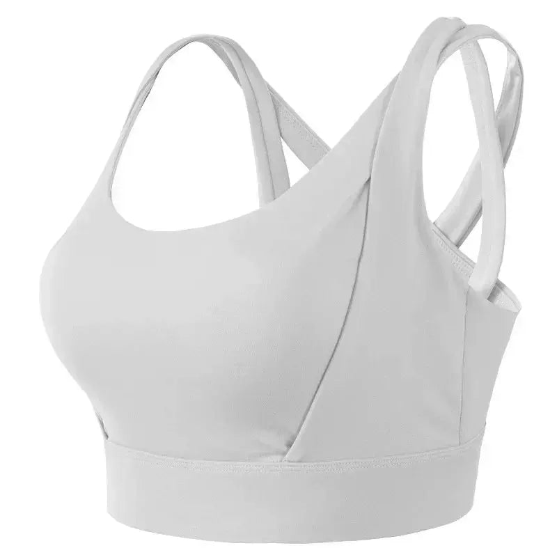 qgtao Two Piece Tank Top Woman Gym Fitness Push Up Sport Bras Women Underwear High Elastic Yoga Bra Padded Running Vest Workout