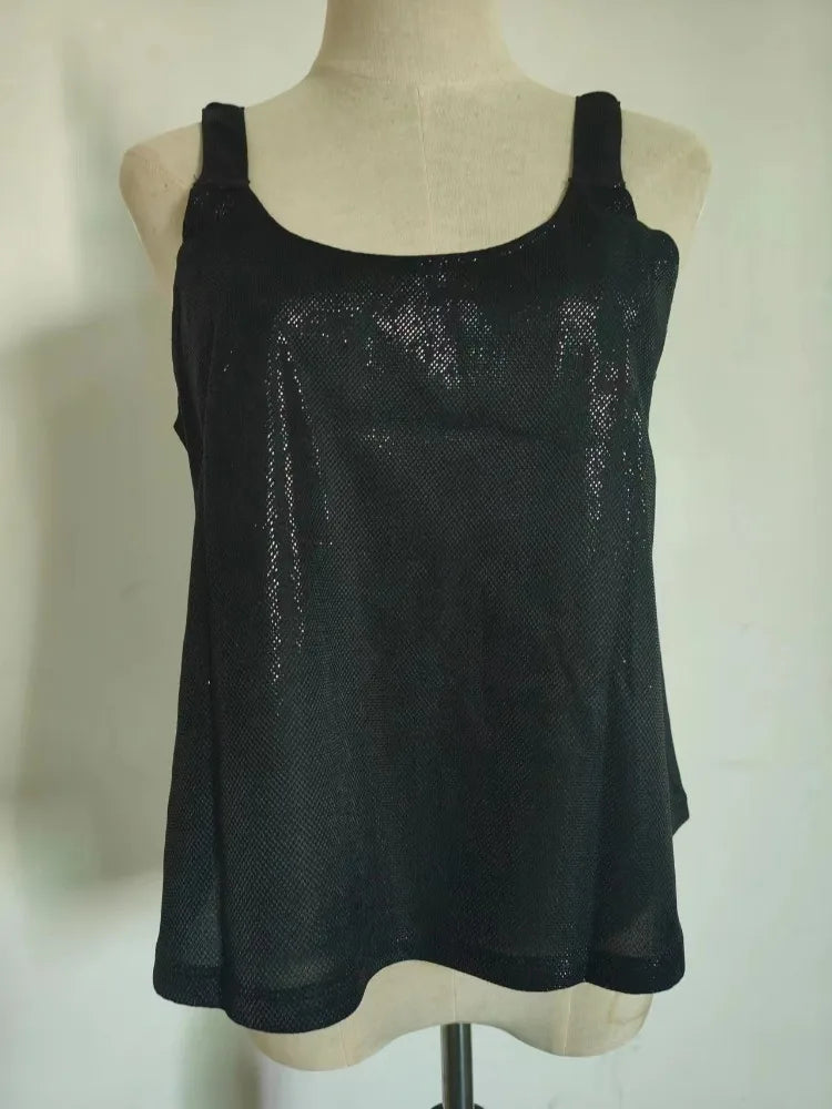 Women Clothing Y2k Tops Tank Top Fashion Clothes Casual Vintage Sexy Elegant Summer Streetwear Party Club Stage Show Bling Camis