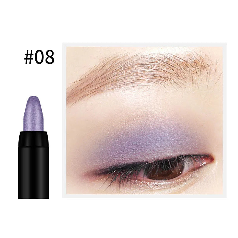 qgtao - Waterproof Pearlescent Eyeshadow Pencil Stick 16 Colors Lasting Glitter Shimmer Eye Shadow Pen Eyeliner Stick Eyes Makeup Tools