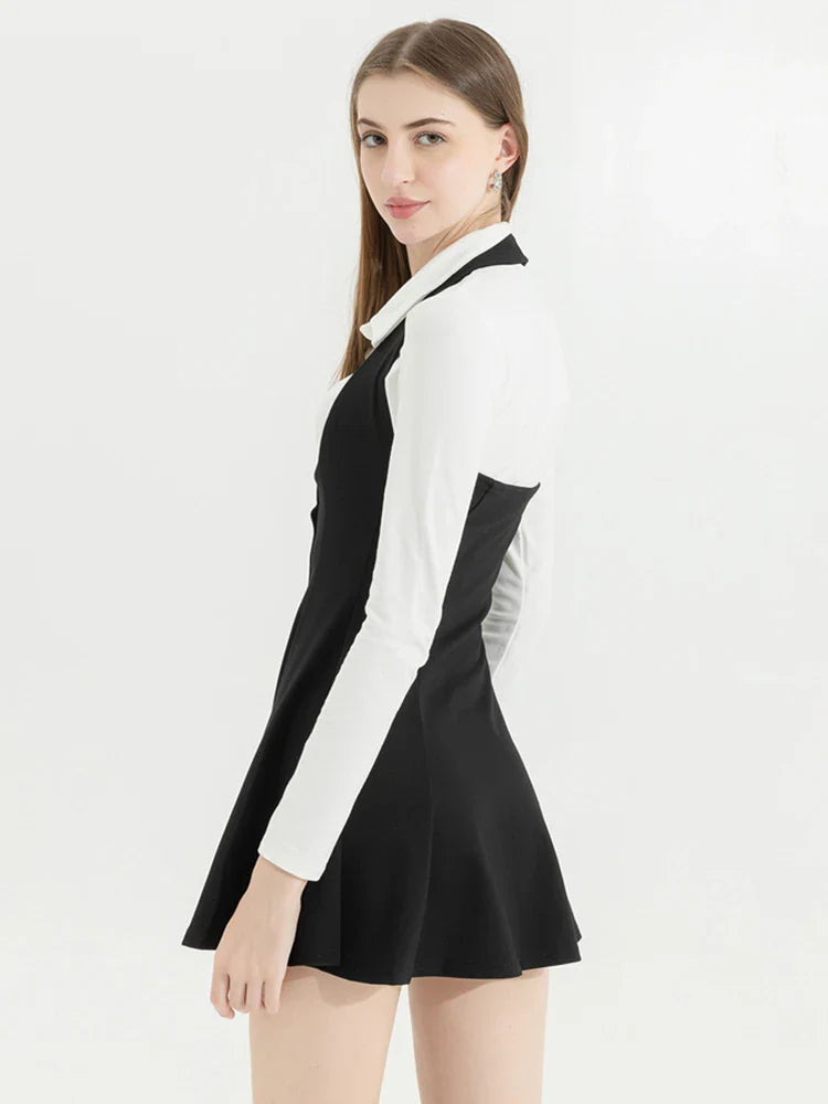 qgtao Korean Y2k Two Piece Sets Fall Outfits Office Women Skirt Sets Lapel Cardigan Crop Tops + Suspender Mini Skirt Elegante Clothes