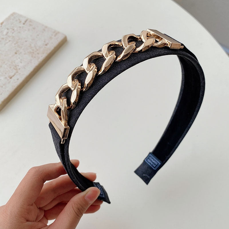 Solid Fabric Satin Hair Scarf Band Hairband for Women Girl Korea Headbands Fashion Accessorie