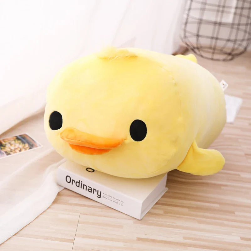 qgtao Cute Down Cotton Lying Duck Stuffed Yellow Duck Plush Toy Soft Children Pillow Cushion Nice Christmas Gifts for Girls Room Decor