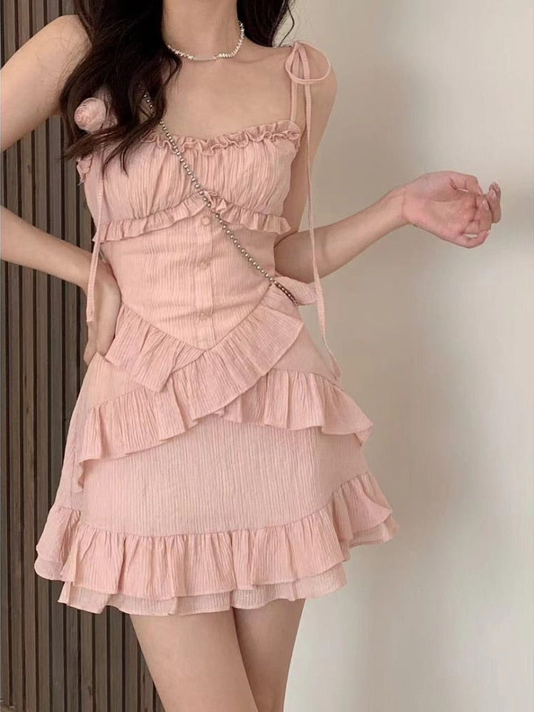 Pink Strap Summer Dress