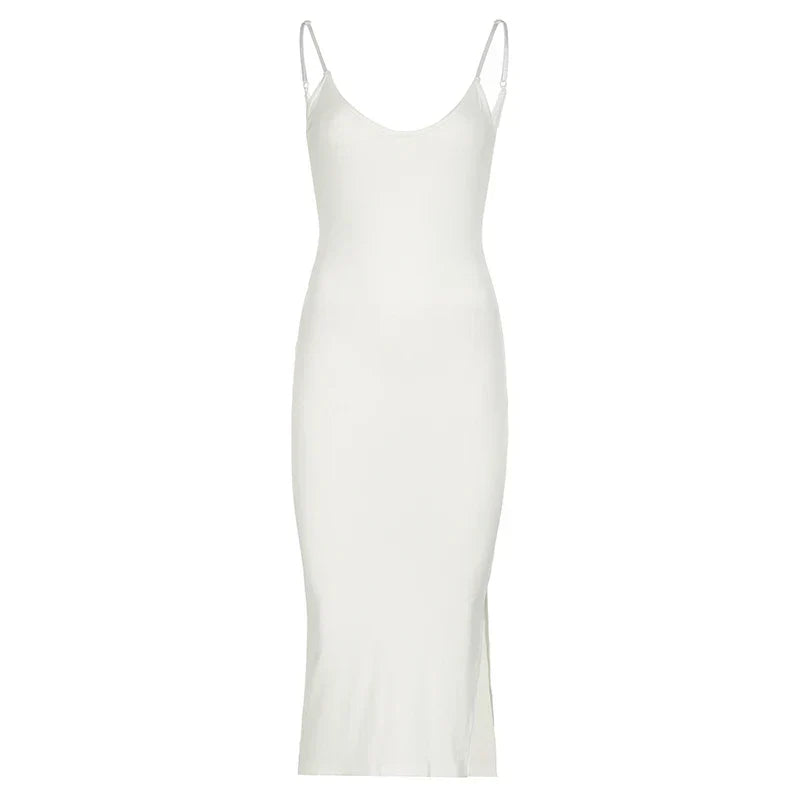 qgtao Basic Sexy Halter Backless Midi Dress