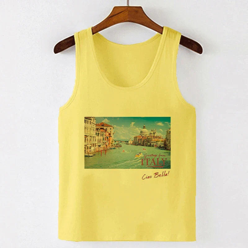 qgtao Gothic Fairycore Sexy Corset Grunge T-shirts Aesthetic Print 00s Y2k Style Crop Tops Sleeveless Women Punk Vintage Girls Summer