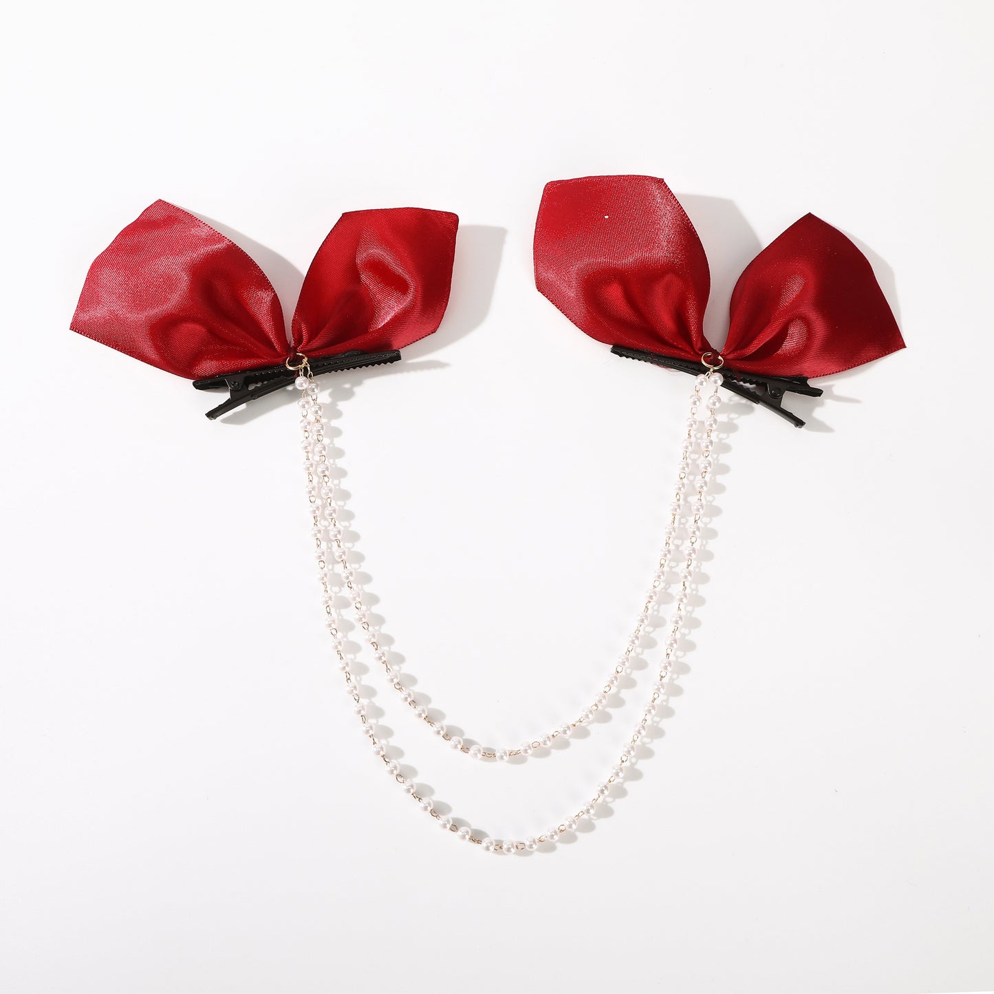 AWAYTR Tassel Elegant Vintage Bow Pearl Chain Hairpins Sweet Hair Decorate Headband Hair Clips For Fashion Hair Accessories