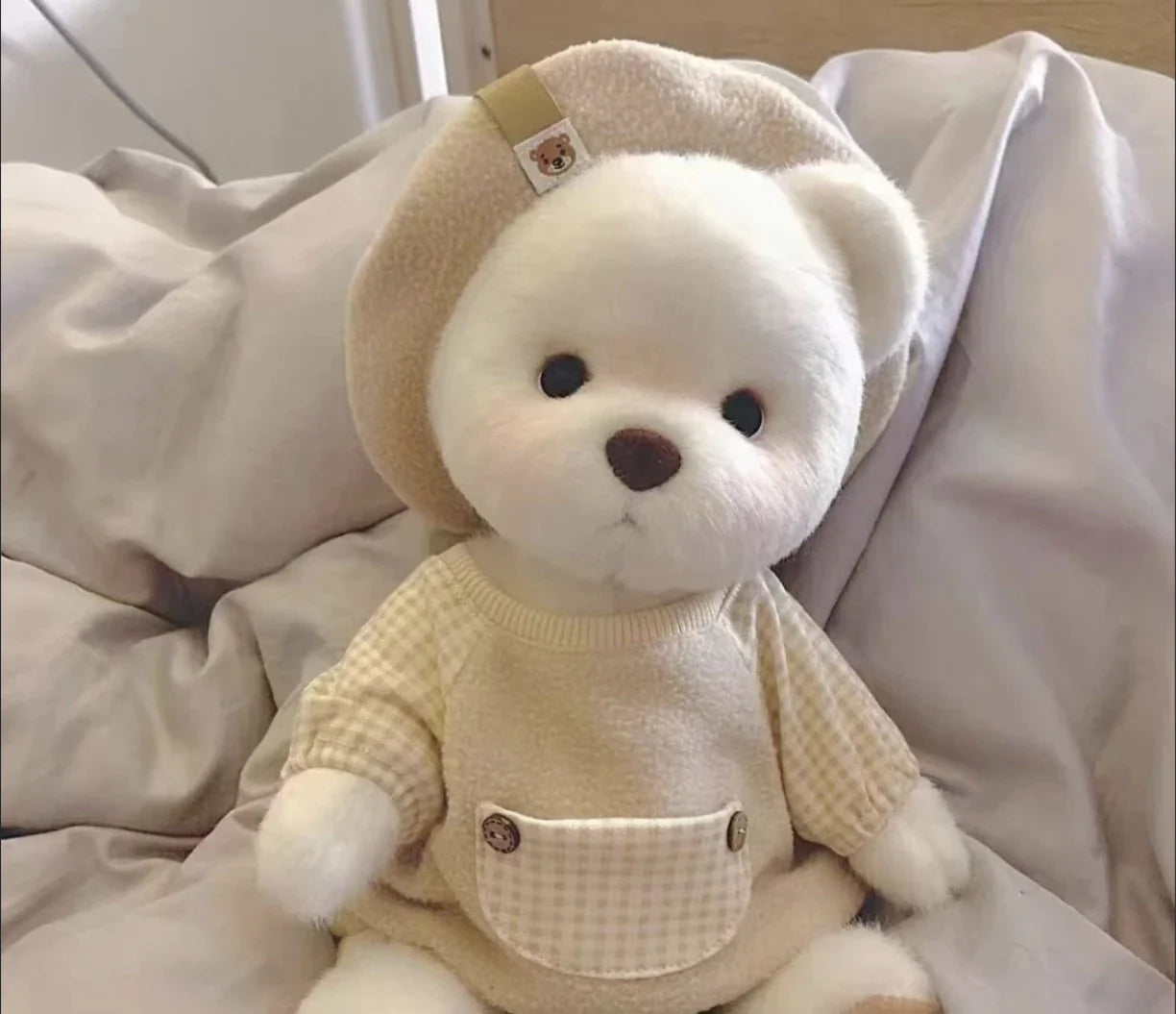 qgtao 30cm Handmade Bear Plush Toy Change Dress Cartoon Honey Cloth Baby Girl Hug Cuddly Plushie Doll for Kids Christmas Gift For Kids