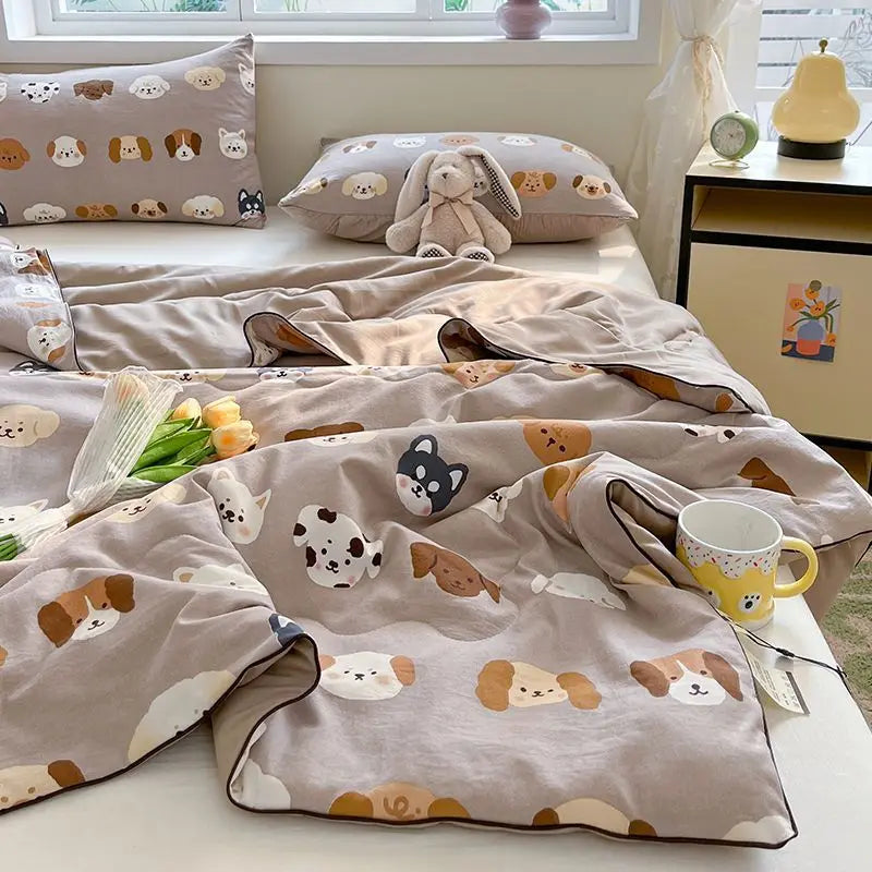 Yeknu Summer Quilt Air Conditioning Quilt Flower Girl Heart Class A  Double Layer Yarn Summer Cool  Soft Machine Washable