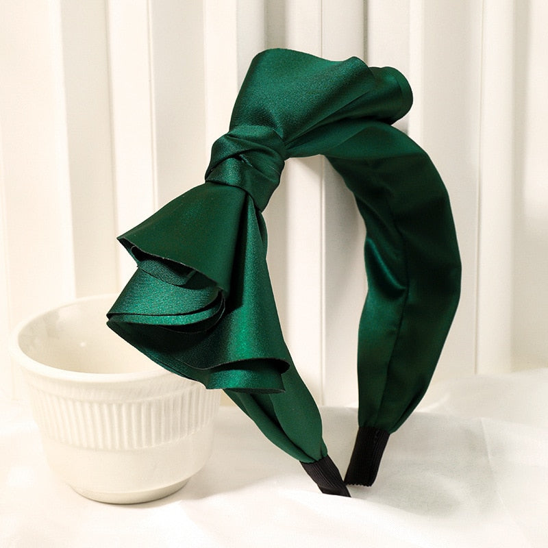 Solid Fabric Satin Hair Scarf Band Hairband for Women Girl Korea Headbands Fashion Accessorie